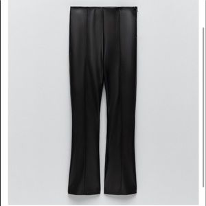 Zara Mini Flare Faux Leather Pants